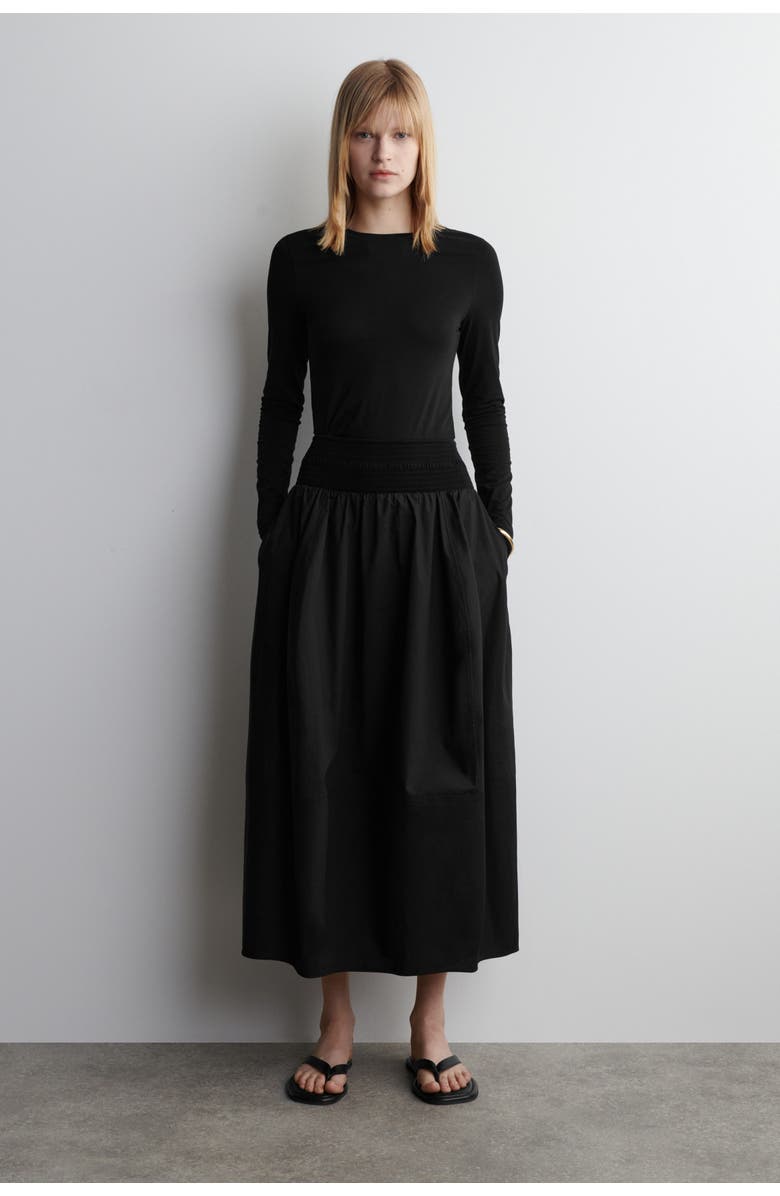 COS Slim Lightweight Long-Sleeved Top, Alternate, color, Black