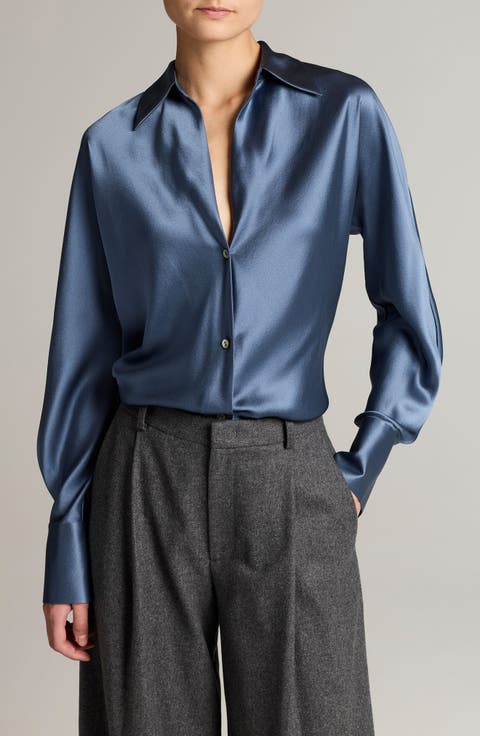 Silk Button-Up Shirt