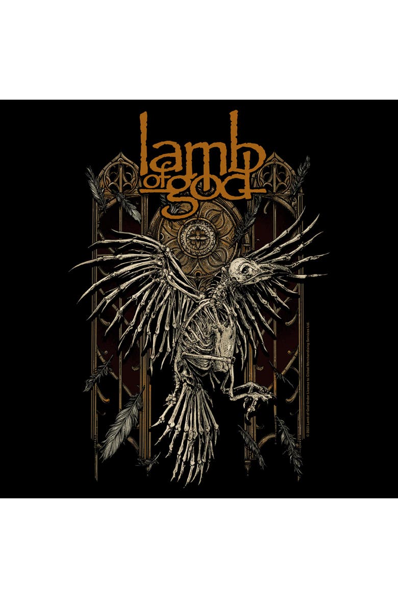 Men's Lamb of God The Raven Skeleton  Graphic T-Shirt, Alternate, color, Black