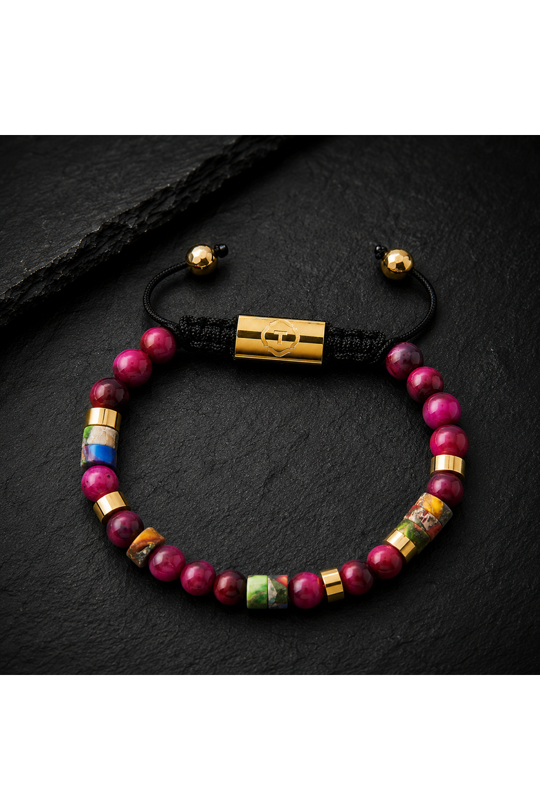 Pink Tiger Eye Beaded Bracelet, Alternate, color, Pink Tiger Eye