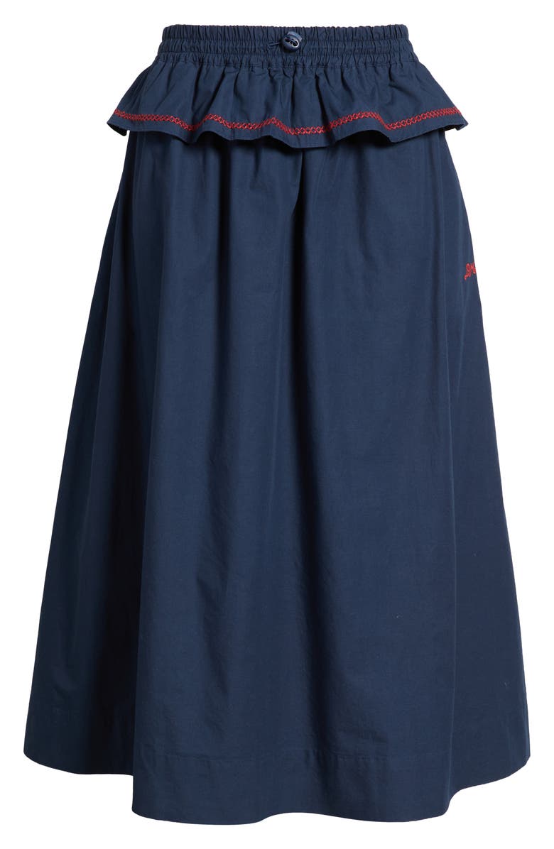 Damson Madder Sigrid Peplum Waist Midi Skirt, Alternate, color, Navy