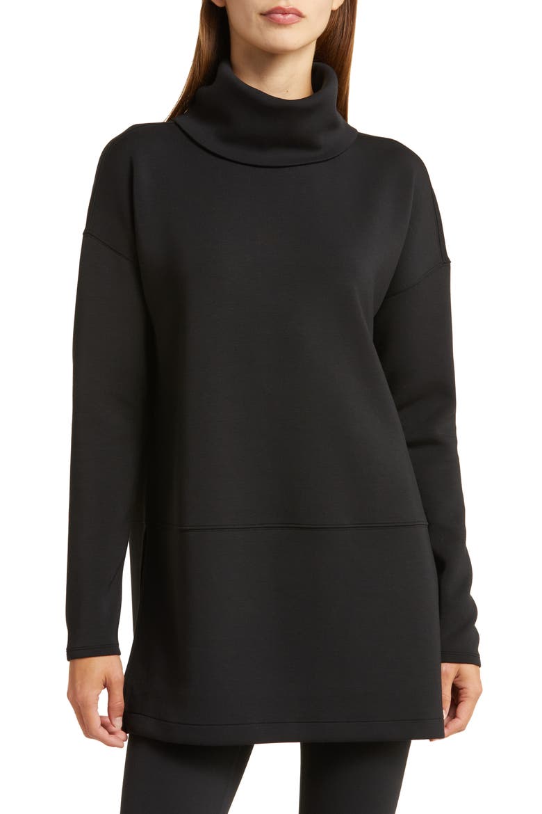 AirEssentials Turtleneck Tunic, Main, color, VERY BLACK