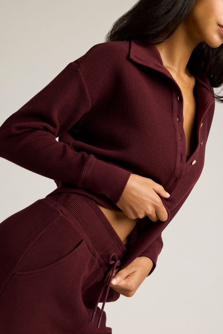 Waffle Knit Pullover, Alternate, color, Garnet