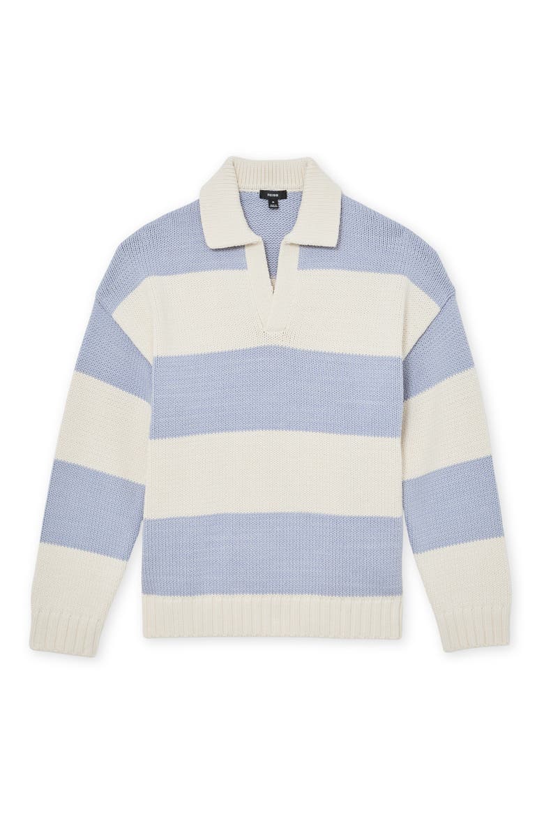 Winger Johnny Collar Sweater, Alternate, color, WHITE/ SOFT BLUE