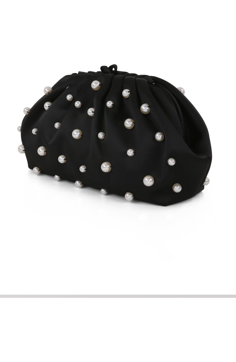 Jewel Badgley Mischka Margot Beaded Pouch Clutch, Alternate, color, Black