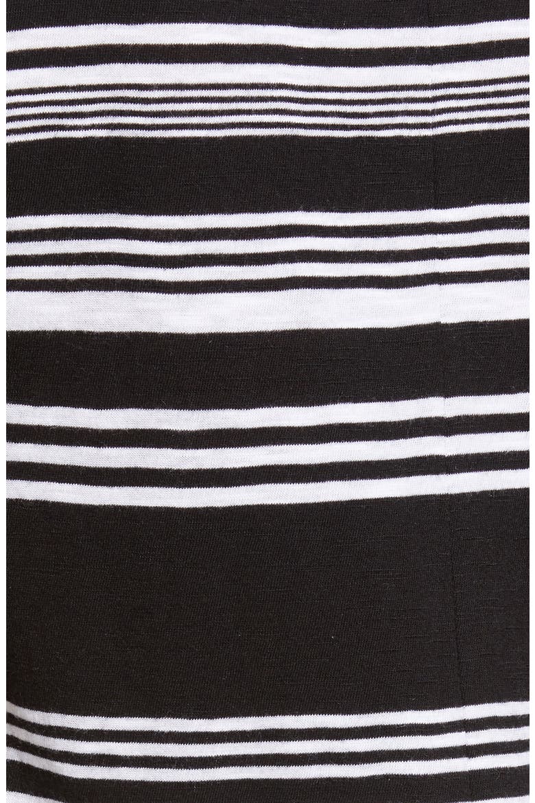 Snap Front Henley T-Shirt, Alternate, color, BLACK- WHITE HORIZON STRIPE