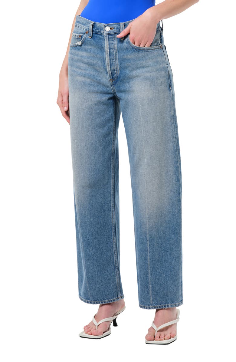 AGOLDE Arc Loose Wide Leg Jeans, Main, color, Brink Md Vnt Ind W/ Crease Li