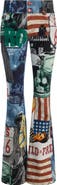Alice + Olivia Kai Low Rise Flare Patchwork Jeans