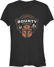 Star Wars: The Mandalorian and Grogu Juniors Star Wars The Mandalorian and Grogu Bounty Hunter Logo T Shirt