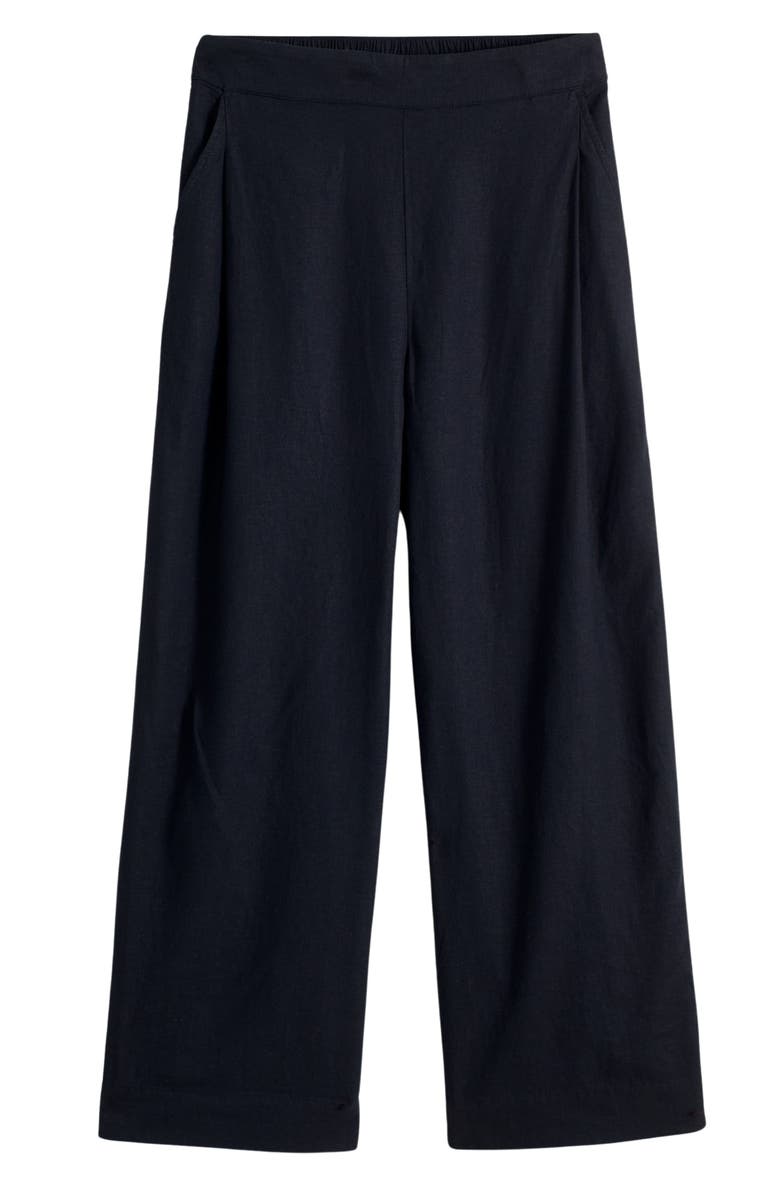 Madewell Pull-On Crop Straight Leg Linen Pants, Alternate, color,