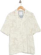 DENIM AND FLOWER Relaxed Fit Palm Print Camp Shirt