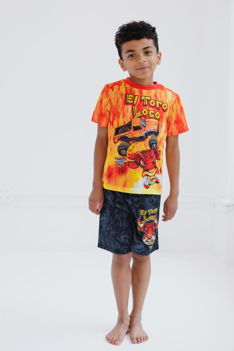 2-Piece Pajama Tee and Shorts Set, Alternate, color, El Toro Loco Orange