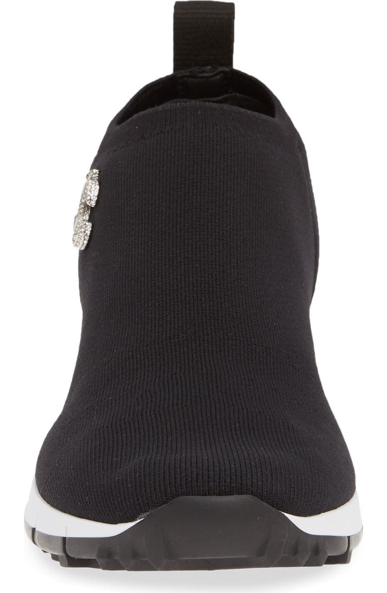 Jimmy Choo Norway Crystal Logo Knit Sneaker, Alternate, color,
