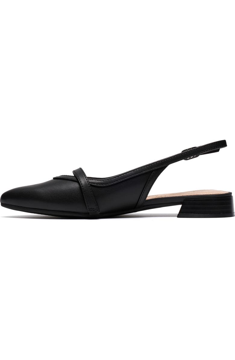Clarks<sup>®</sup> Natalyn Pointed Toe Slingback Flat, Alternate, color, Black Leather