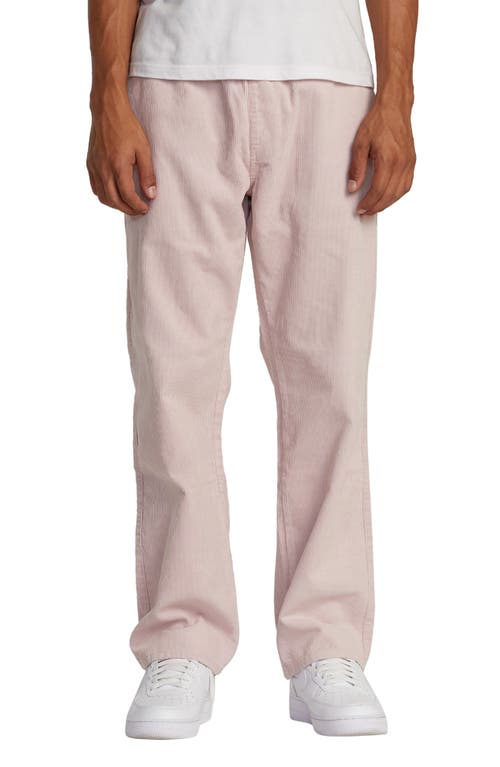 RVCA Americana Elastic Waist Corduroy Pants in Pale Mauve 