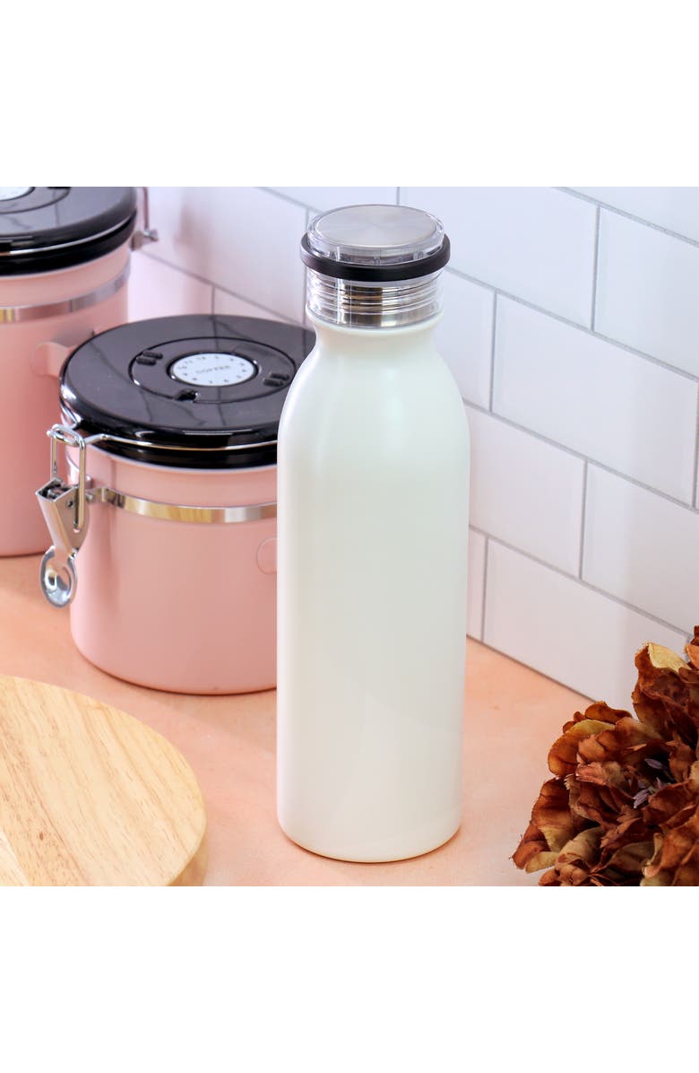 Gibson Home Marina 20oz Stainless Steel Thermal Bottle with Acrylic Lid, Alternate, color, White