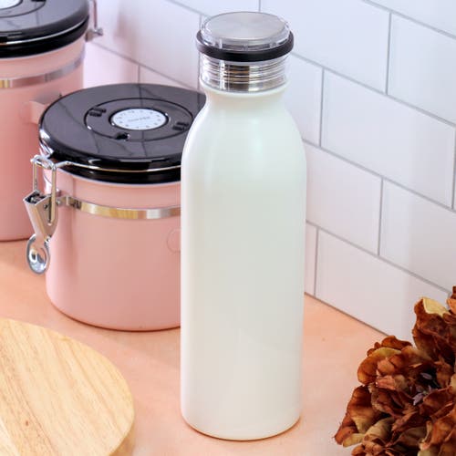 Gibson Home Marina 20oz Stainless Steel Thermal Bottle With Acrylic Lid In White