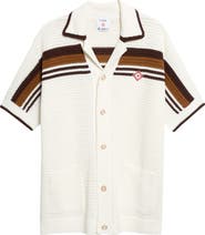Casablanca Tennis Stripe Cotton Open Stitch Sweater
