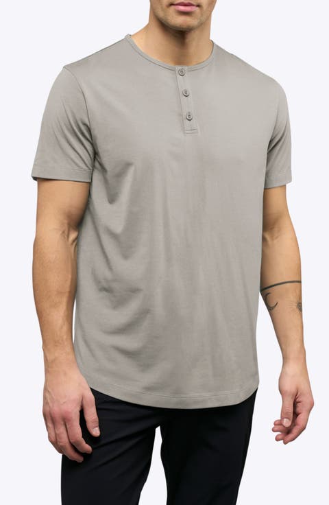 AO Curved Hem Short Sleeve Henley