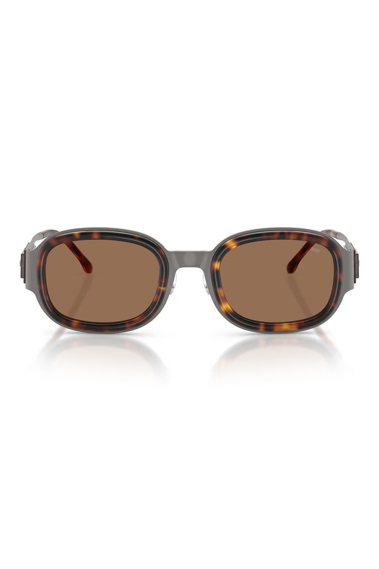 49mm Small Square Sunglasses, Main, color, BRUSHED GUNMETAL / DARK BROWN
