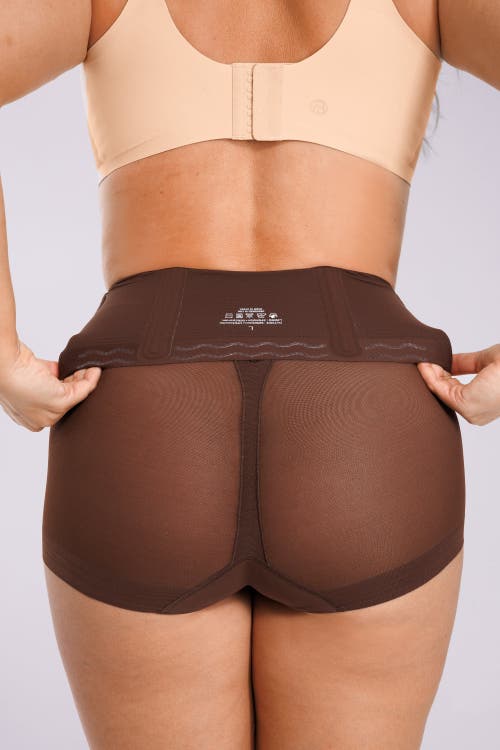 Shapellx Mesh Smooth Butt-lifting Brief In Brown
