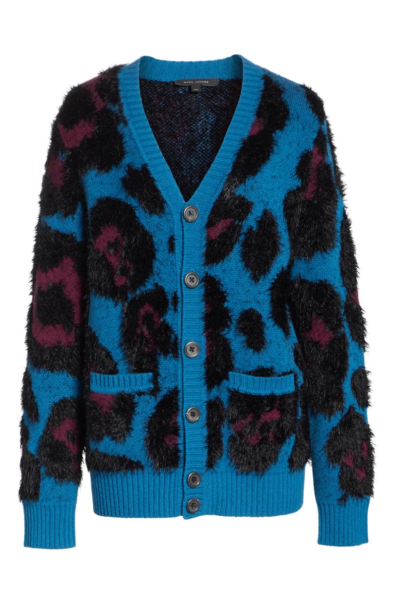 Marc Jacobs Leopard Print Cardigan, Alternate, color, 