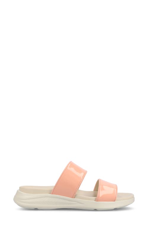 Journee Collection Janis Wedge Slide Sandal In Patent/pink