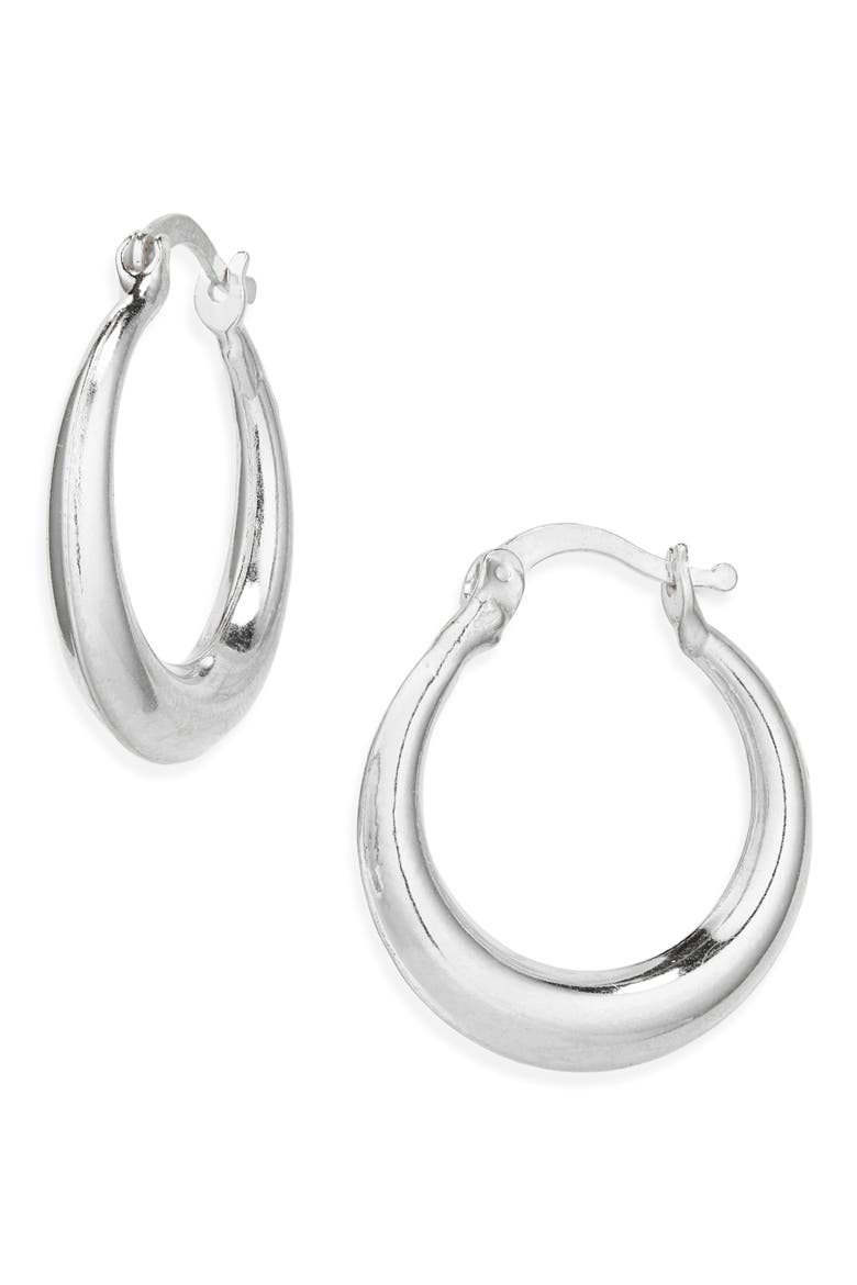 Tapered Hoop Earrings, Main, color, SILVER
