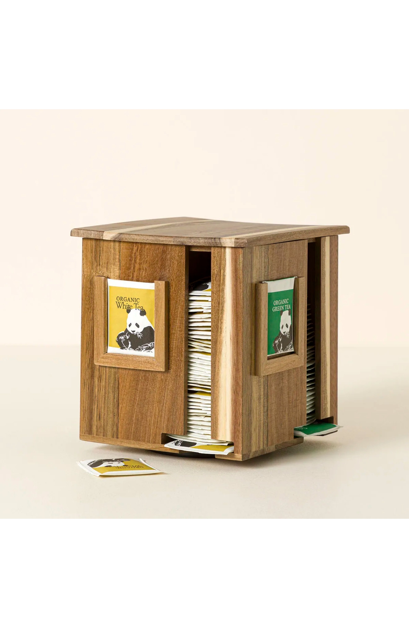 Karmic Creations Swiveling Tea Organizer by Karmic Creations - Brown