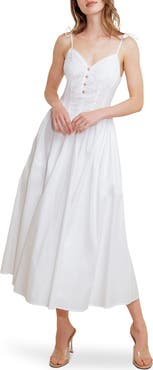FREEMARKET Eyelet Tie Strap Maxi Dress