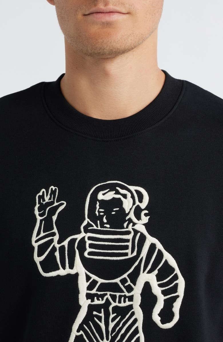 Billionaire Boys Club BB Astronaut Embroidered Cotton Crewneck Sweatshirt, Alternate, color, Black
