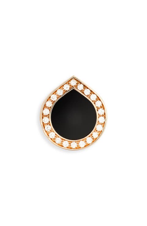 Antifer Onyx & Diamond Pavé Stud Earring