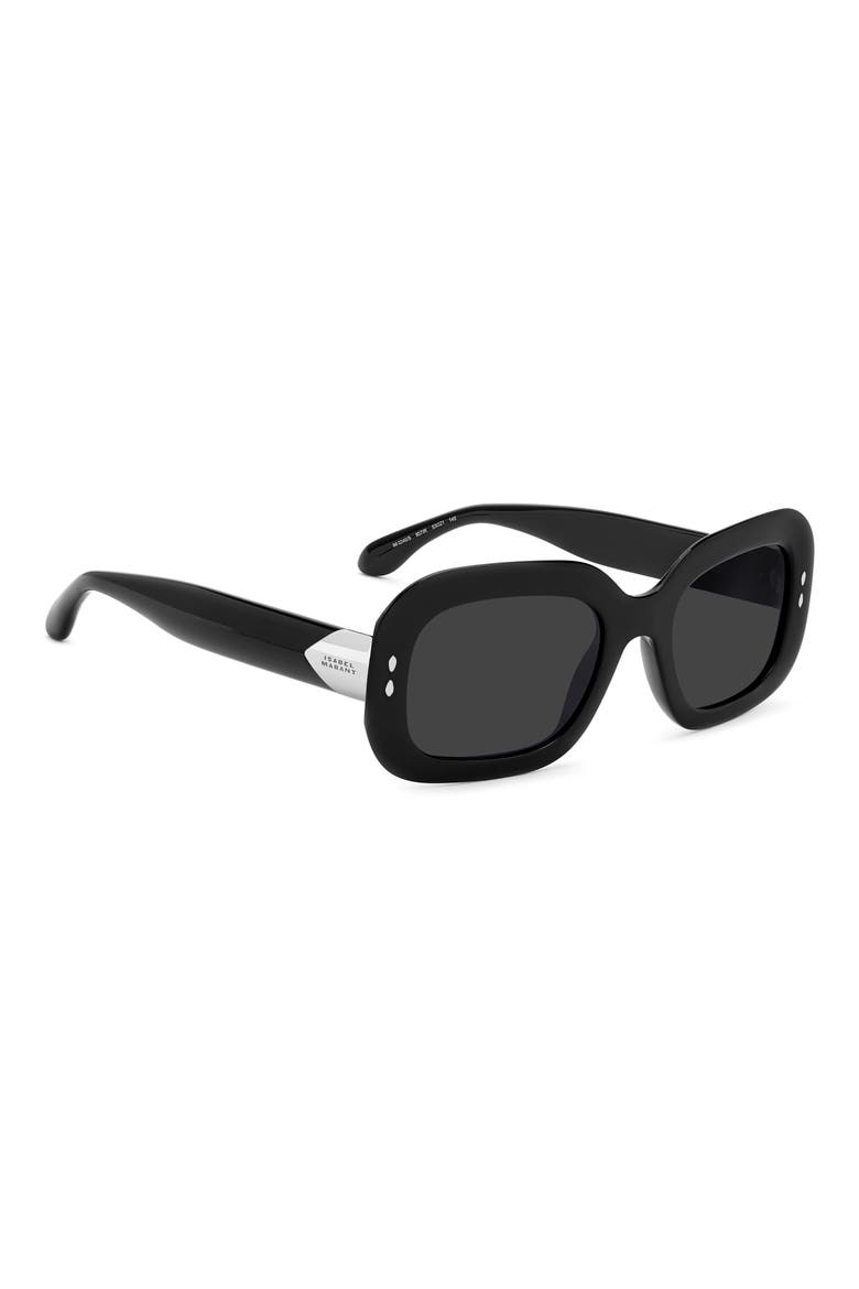 53mm Rectangular Sunglasses, Alternate, color, BLACK/ GREY