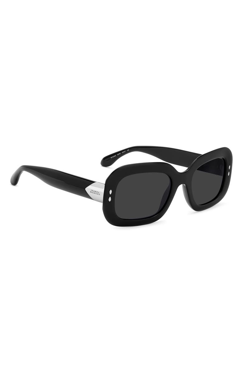 Isabel Marant 53mm Rectangular Sunglasses, Alternate, color, Black/ Grey
