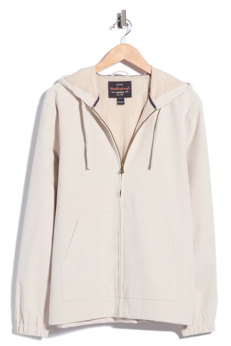 Corduroy Full Zip Hooded Jacket, Alternate, color, STONE