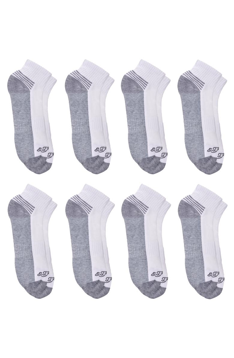 Ed Hardy Athletic Logo Half Cushion Quarter Sock 8-Pack, Alternate, color, White
