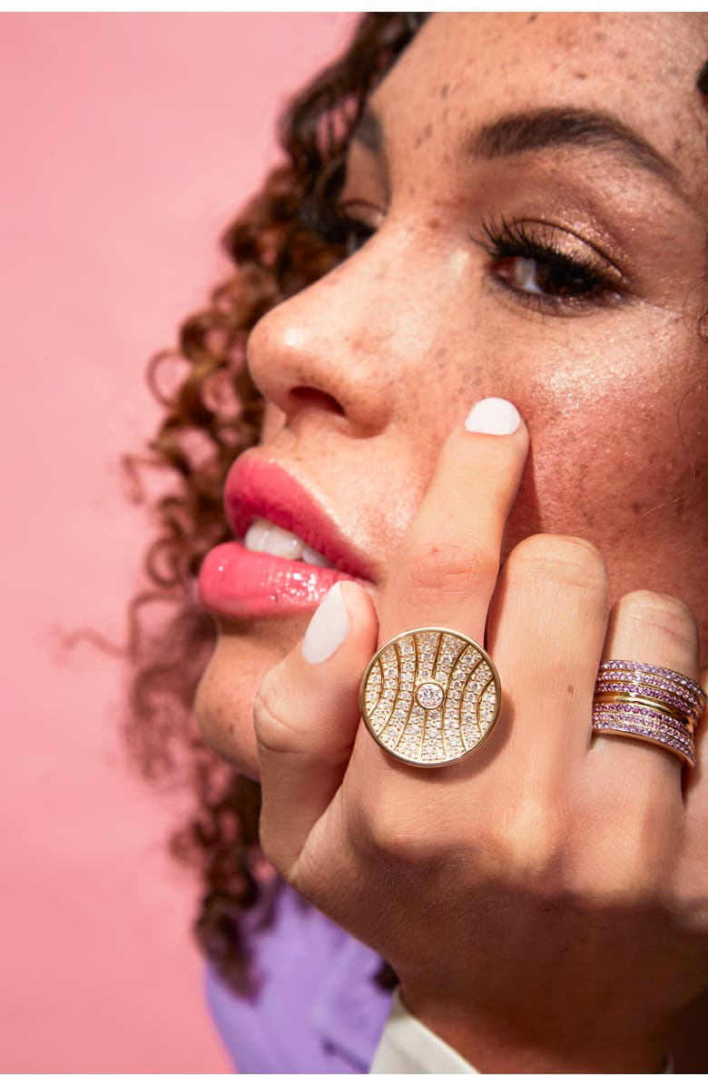 Campbell + Charlotte Revel Dimensional Pave Cigar Band, Alternate, color, Sapphire, Garnet, Amethyst