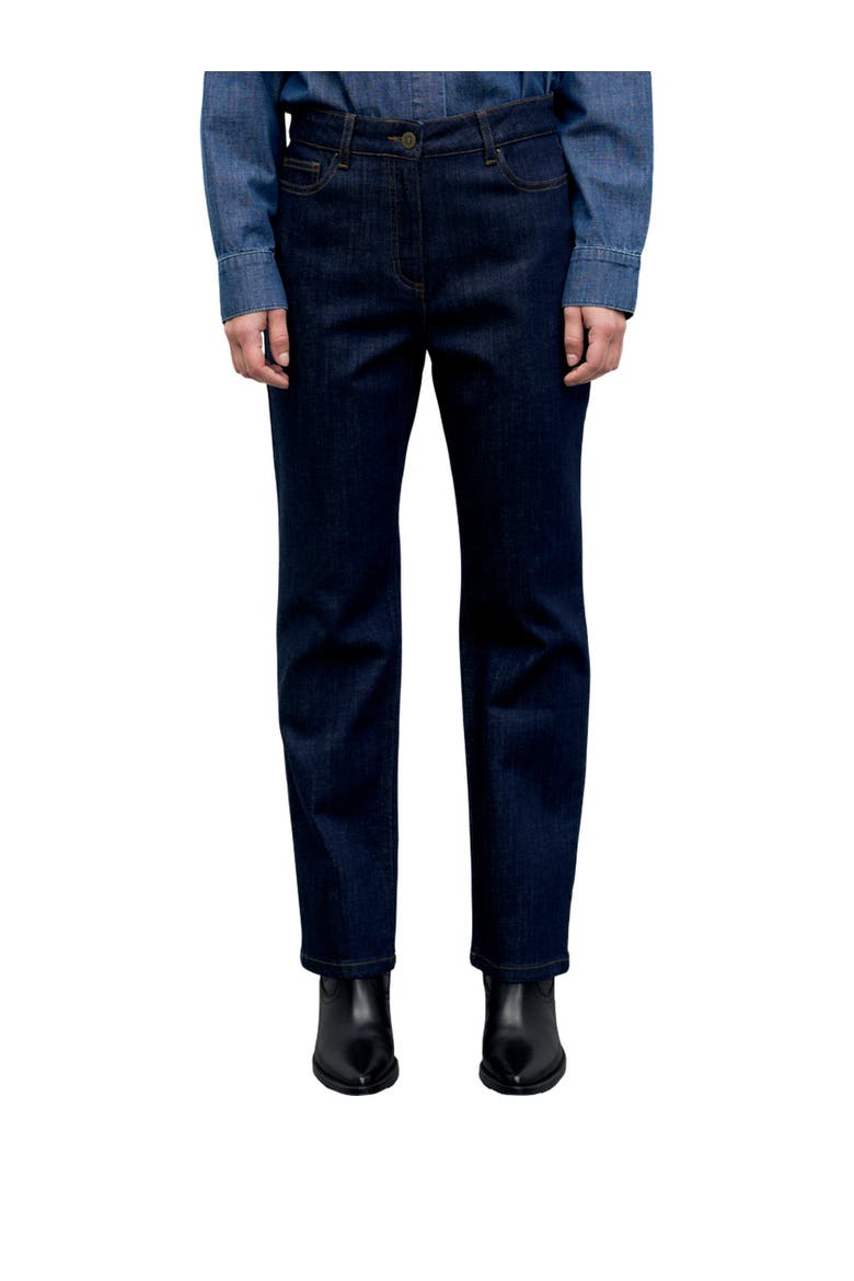 Iza Mid Rise Straight Cut Jeans, Main, color, Jeans