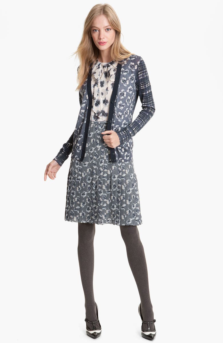 Tory Burch 'Brady' Print Cardigan, Main, color, 