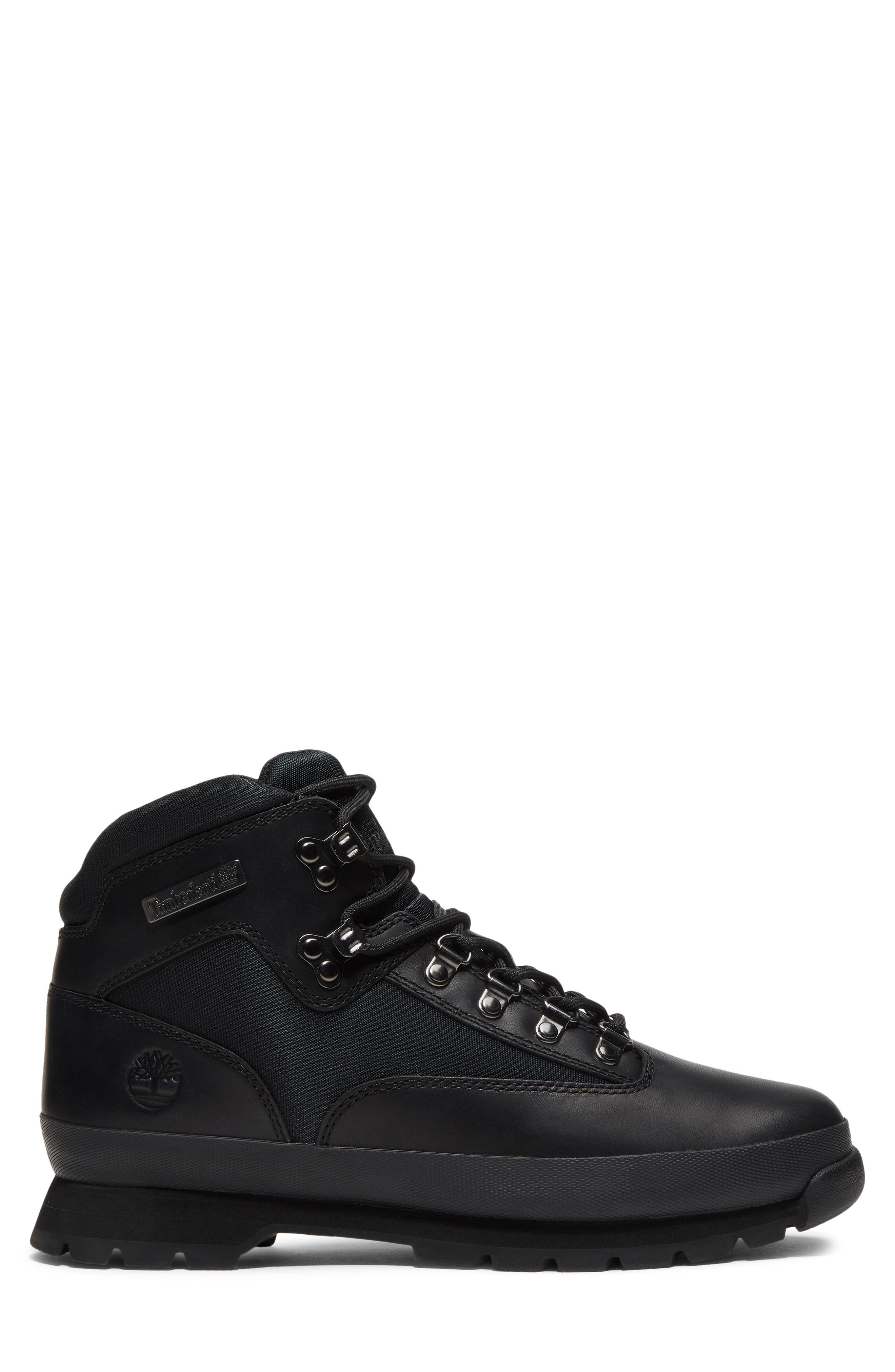 Euro Hiker Mid Lace Up Leather Boot, Alternate, color, BLACK FULL GRAIN