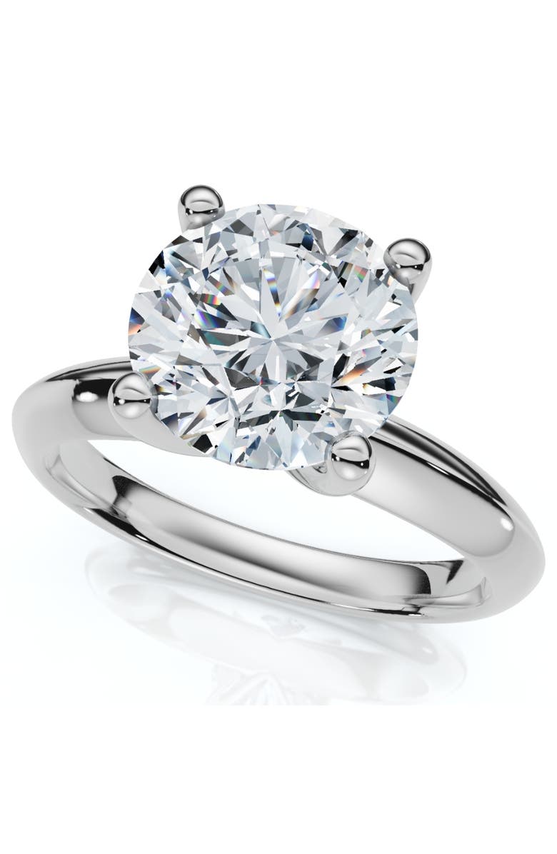 Bliss Diamond Certified 2ct Lab Grown Diamond Thin Solitaire Engagement Ring 14k Gold, Alternate, color, 14K White Gold