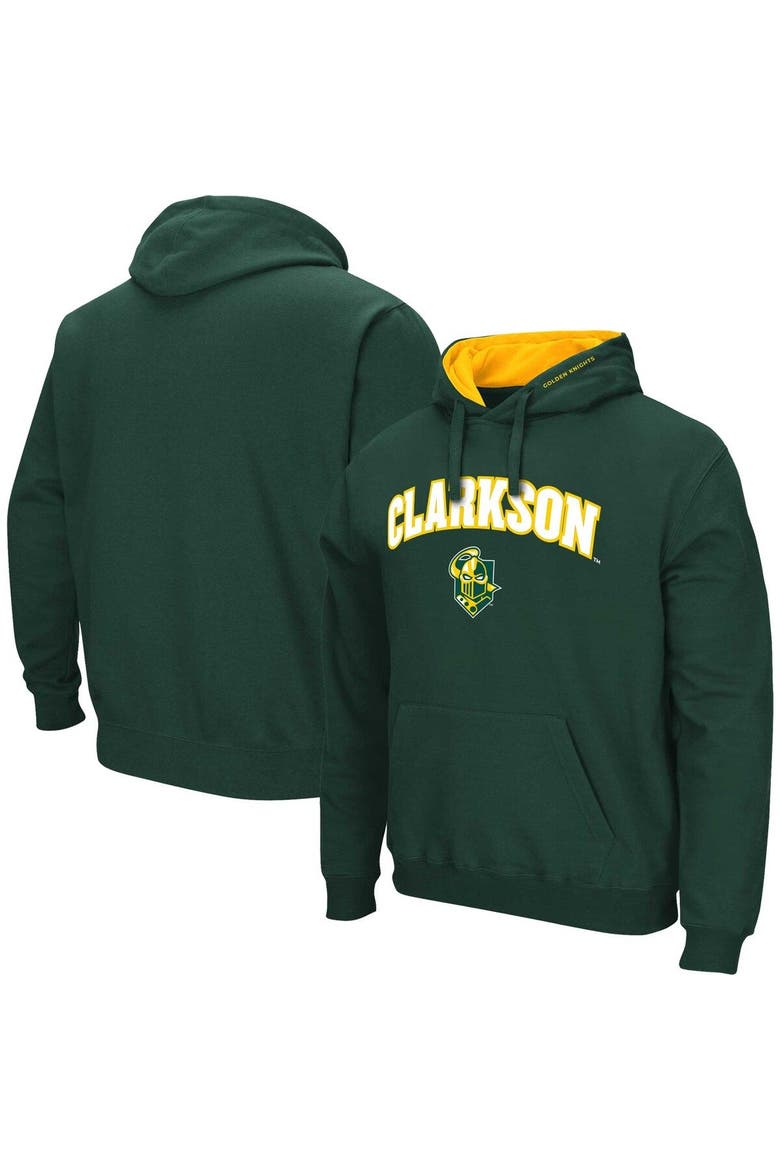 Men's Colosseum Green Clarkson Golden Knights Arch & Logo 3.0 Pullover Hoodie, Main, color, Green