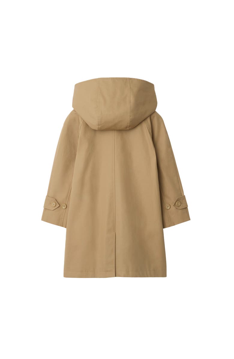 Burberry Cotton Hooded Car Coat, Alternate, color, Sand