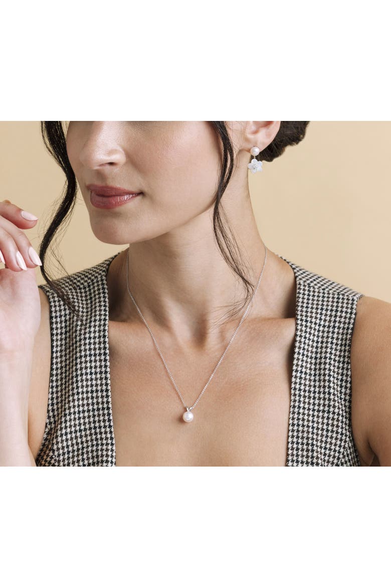 14K Gold Freshwater Pearl Classic Pendant, Alternate, color, White Gold