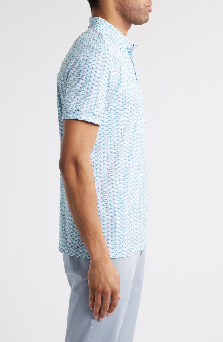 Mizzen+Main Versa Trim Fit Palm Tree Print Golf Polo, Alternate, color, White Island Time