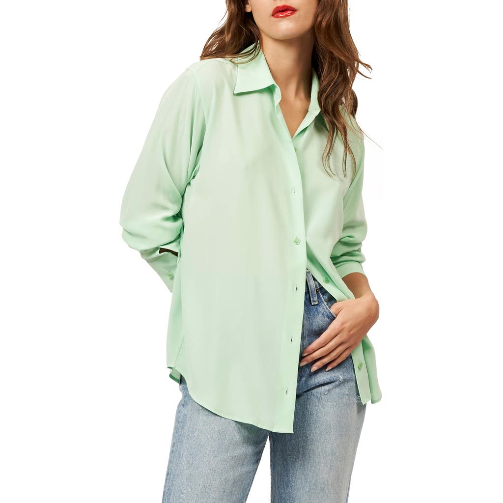 Shop Equipment Essential Silk Button-up Shirt In Green Ash