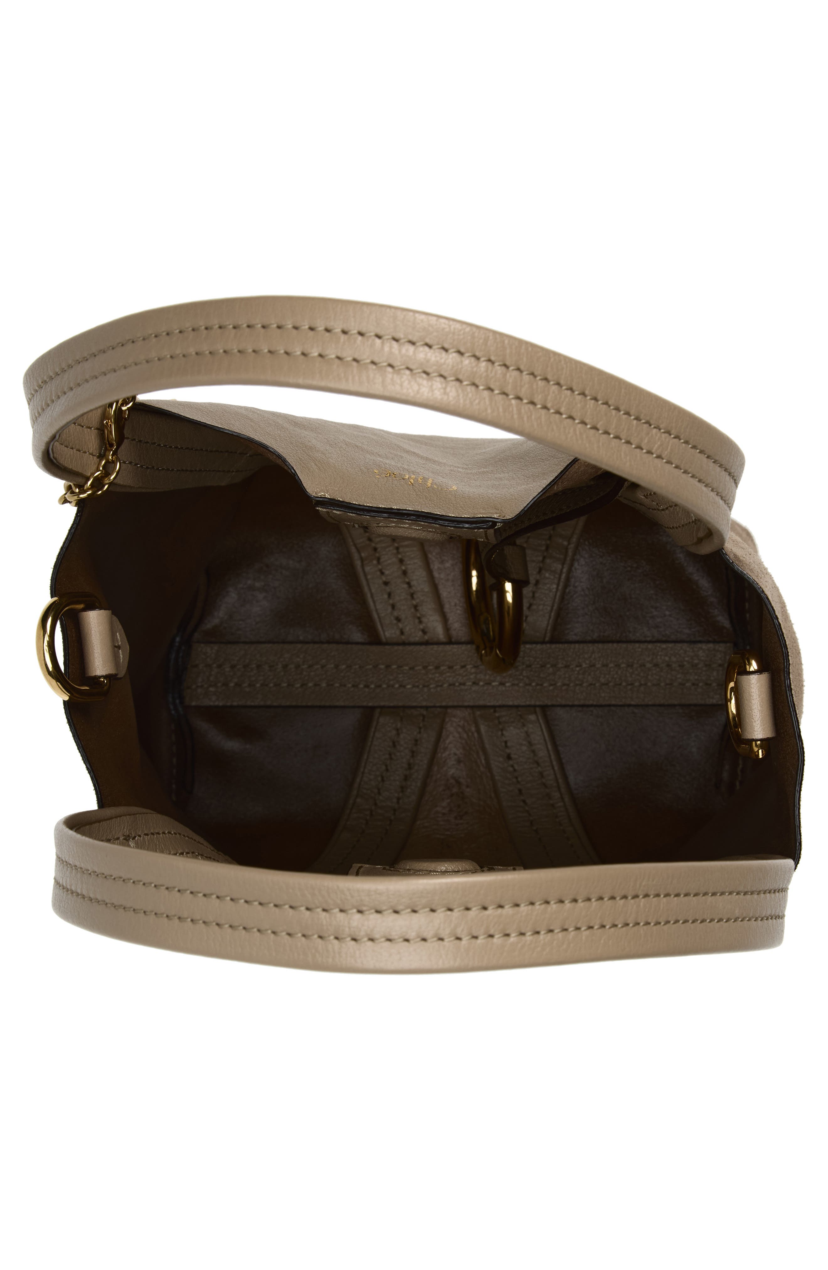 Chloé Small Chloé Spin Leather & Suede Tote, Alternate, color, Boyish Brown