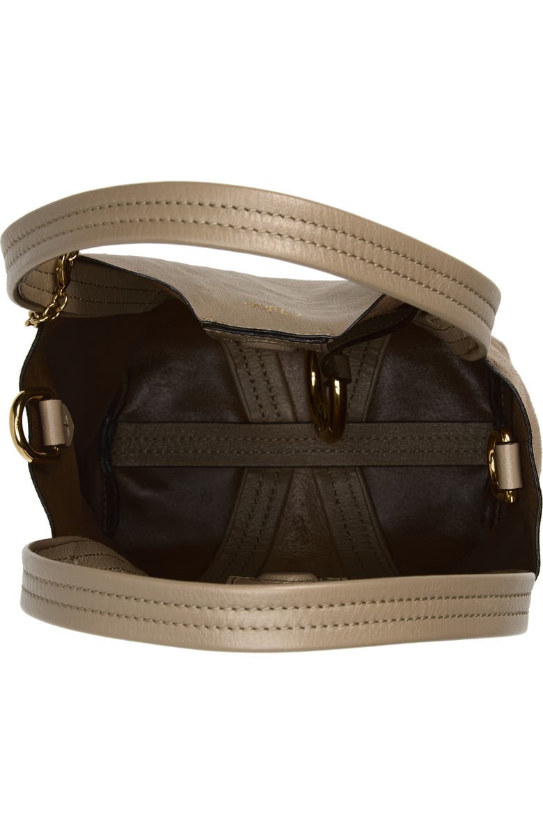 Chloé Small Chloé Spin Leather & Suede Tote, Alternate, color, Boyish Brown