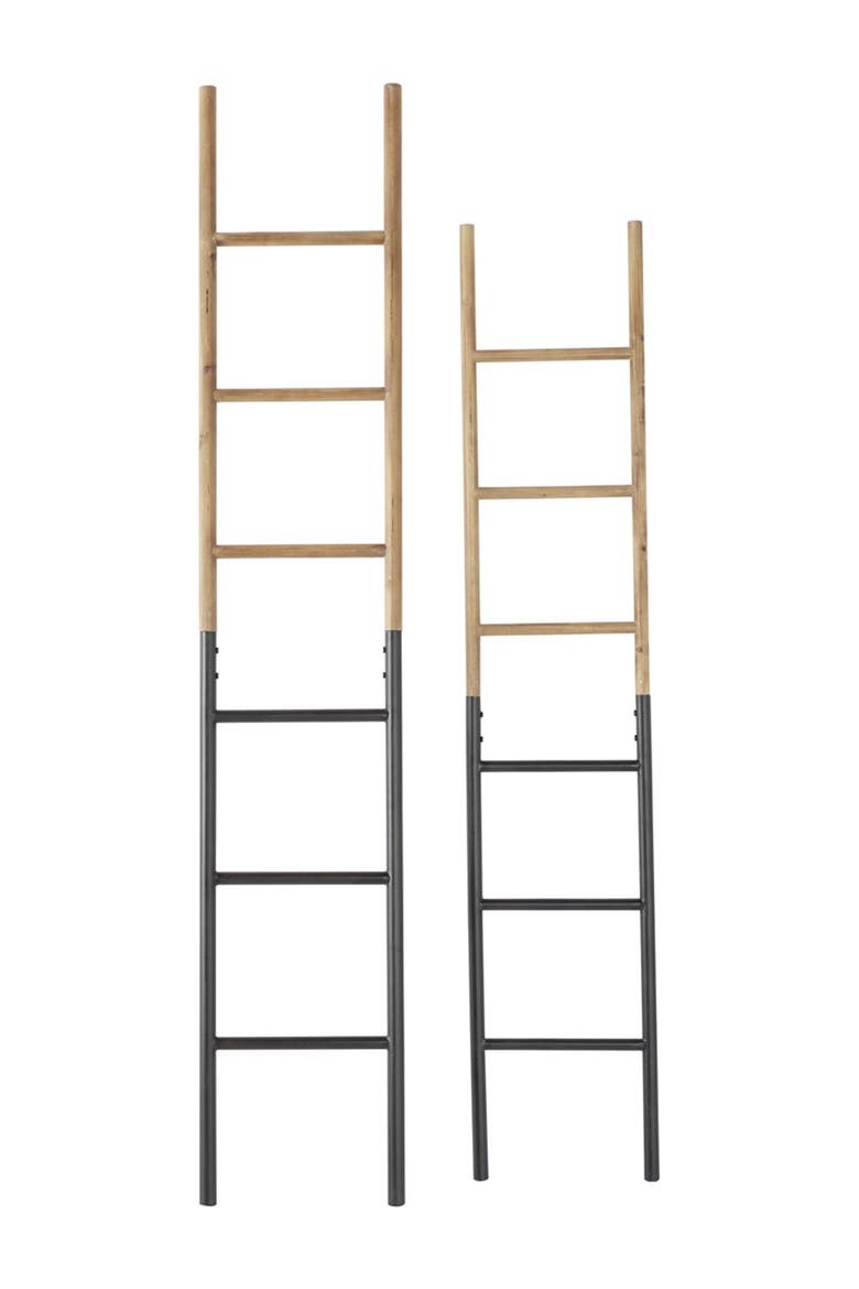 Brown Metal Industrial Ladder - Set of 2, Alternate, color, BROWN