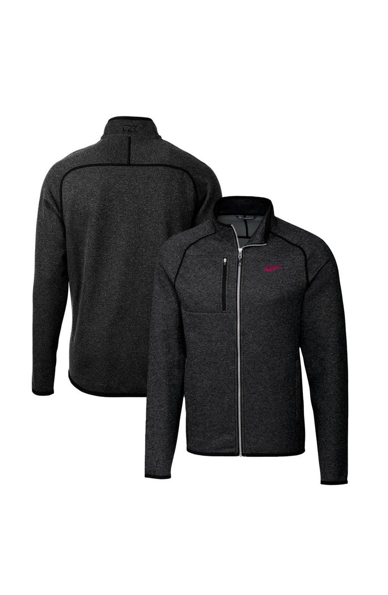 Cutter & Buck Men's Cutter & Buck Heather Charcoal New Mexico State Aggies Mainsail Sweater-Knit Big & Tall Full-Zip Jacket, Alternate, color, 